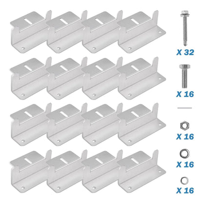 ISE078 BougeRV Solar Panel Mounting Z Bracket Mount Kits (1 Set or 4 Sets) | Mounting Feet | Aluminum Alloy