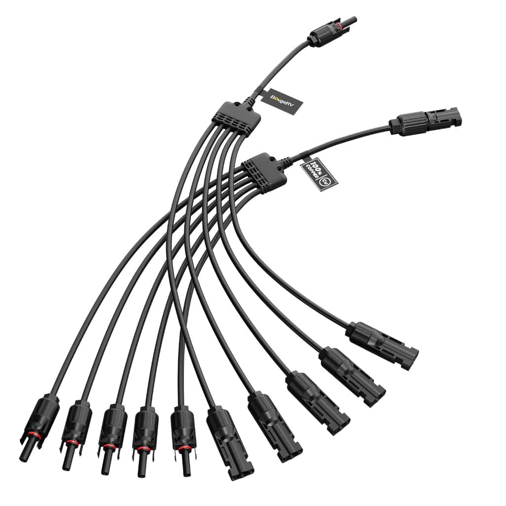 ISE155 BougeRV Solar Panel Parallel Connectors 1 to 5 Solar Cable Wire | IP67 Rated | MC4 Connectors