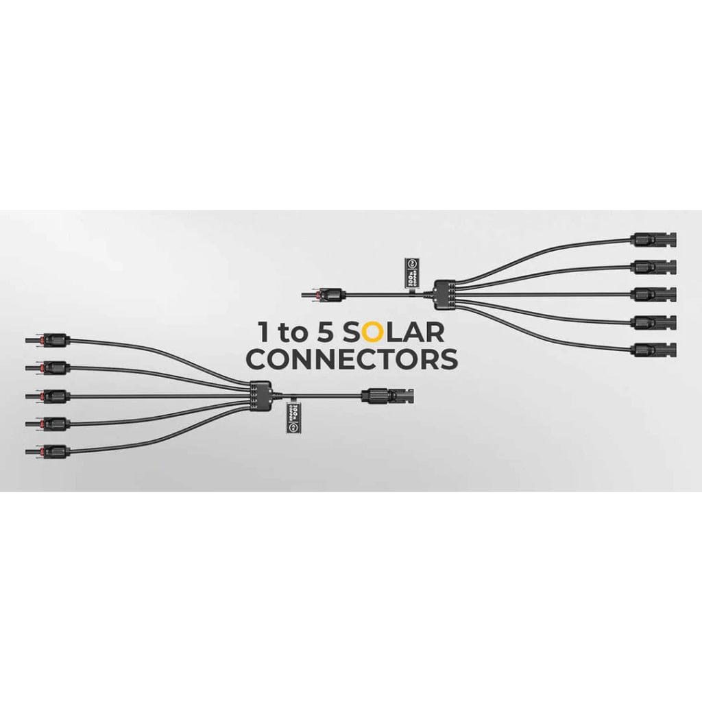 ISE155 BougeRV Solar Panel Parallel Connectors 1 to 5 Solar Cable Wire | IP67 Rated | MC4 Connectors