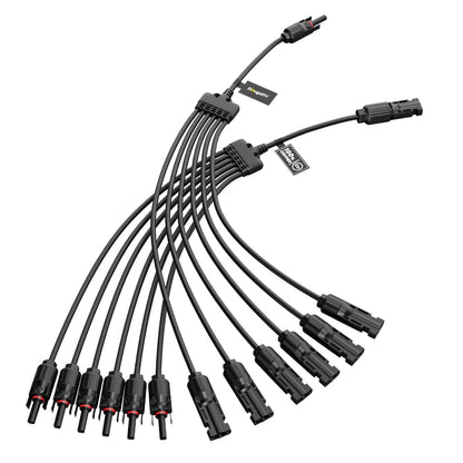 ISE156 BougeRV Solar Panel Parallel Connectors 1 to 6 Solar Cable Wire | IP67 Rated | MC4 Connectors