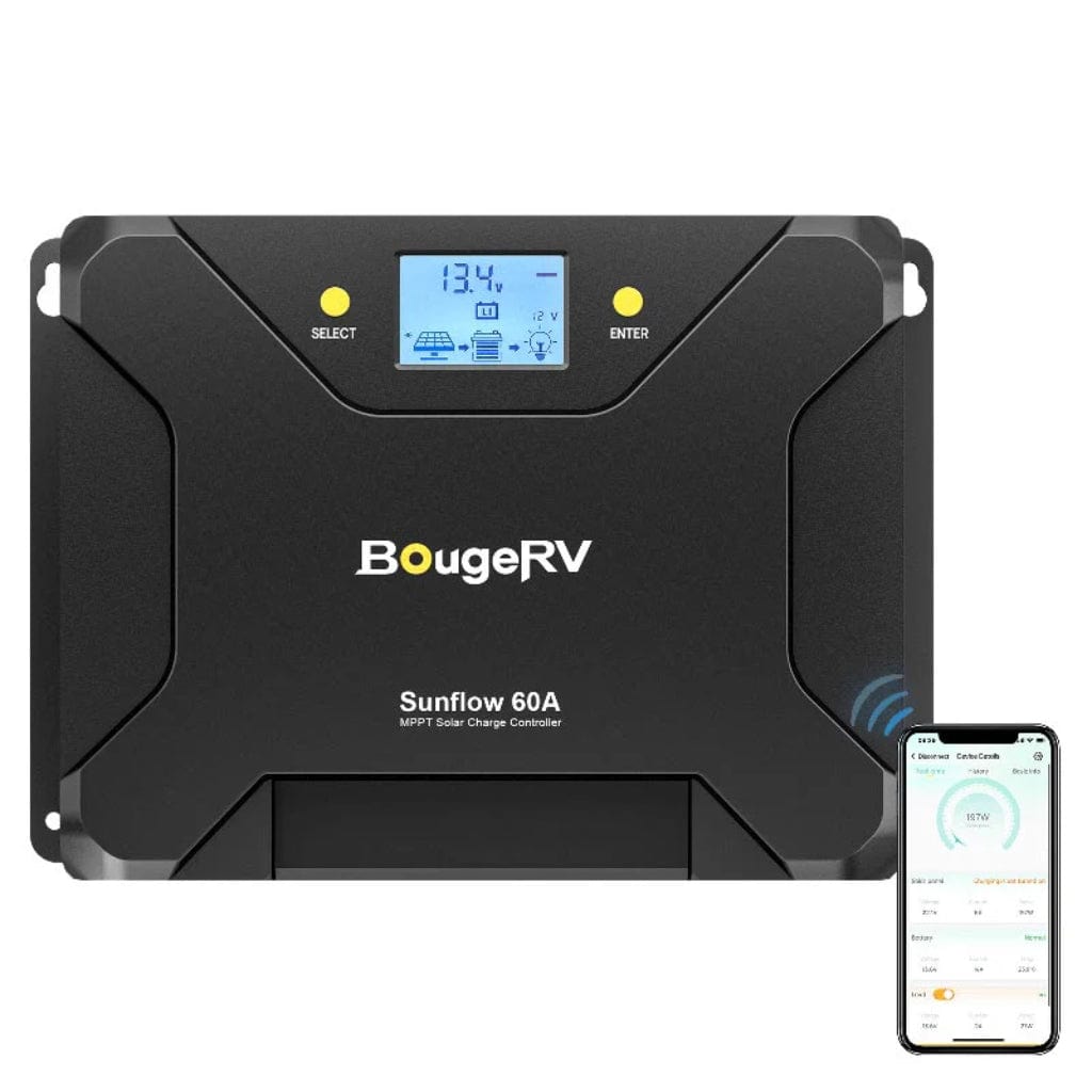 ISE219 BougeRV Sunflow 60A MPPT Solar Charge Controller 12V/24V | IP34 Rated | Mobile App Control