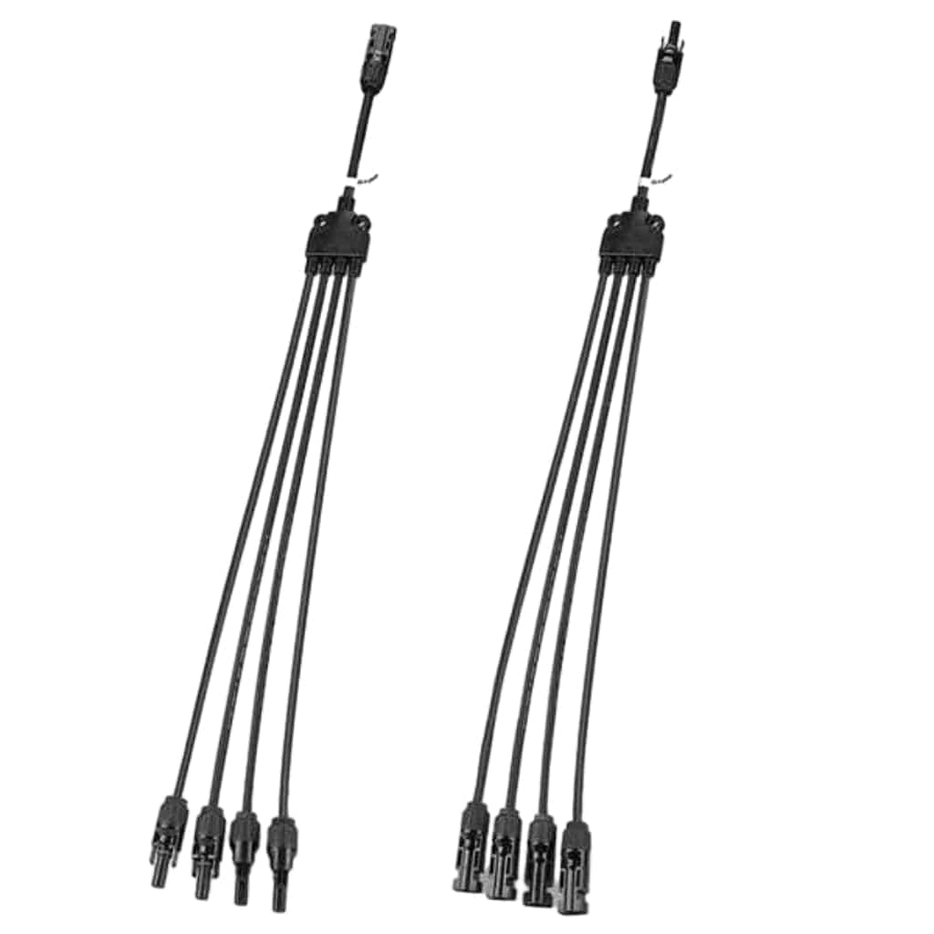 ISE030 BougeRV Y Branch Parallel Connectors Extra Long 1 to 4 Solar Cable | IP67 Rated | MC4 Connectors