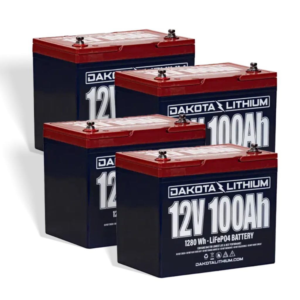 PID12V100AHX4 Dakota Lithium 48V 100Ah LiFePO4 Deep Cycle Battery Set | 5120Wh | 5,000 Cycles | BMS