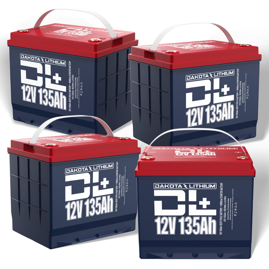 PID12V135AHPLUS4PCS Dakota Lithium DL+ 12V 135Ah LiFePO4 Dual Purpose Battery | 1620Wh | 2,500 Cycles | IP67 Rated