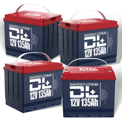 PID12V135AHPLUS4PCS Dakota Lithium DL+ 12V 135Ah LiFePO4 Dual Purpose Battery | 1620Wh | 2,500 Cycles | IP67 Rated