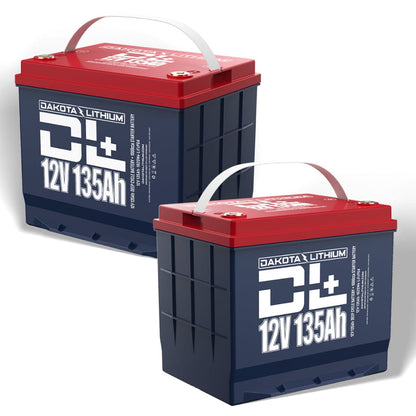 PID12V135AHPLUS2PCS Dakota Lithium DL+ 12V 135Ah LiFePO4 Dual Purpose Battery | 1620Wh | 2,500 Cycles | IP67 Rated