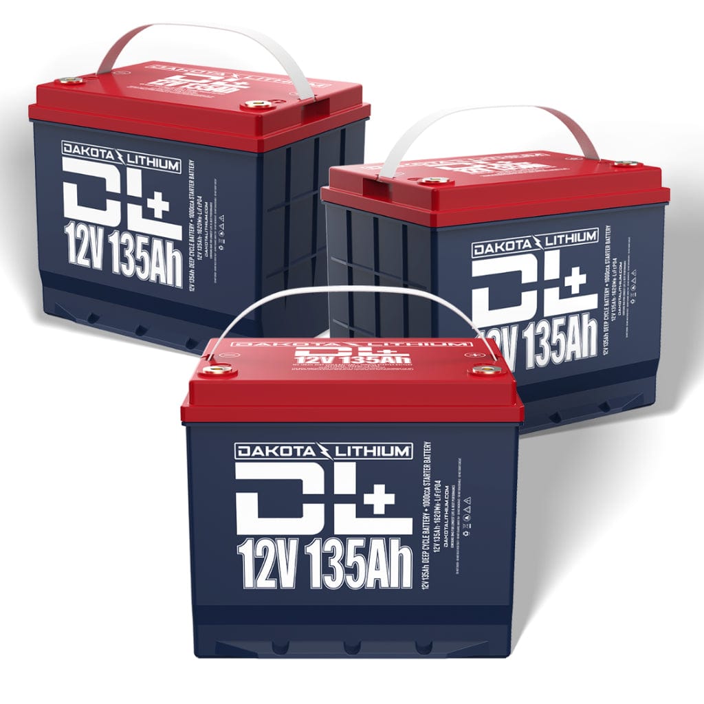 PID12V135AHPLUS3PCS Dakota Lithium DL+ 12V 135Ah LiFePO4 Dual Purpose Battery | 1620Wh | 2,500 Cycles | IP67 Rated
