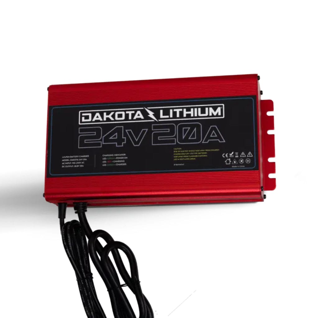 24V20CHGV2A Dakota Lithium Ultra Fast 24V 20A Waterproof LiFePO4 Onboard Battery Charger | Anderson Plug to Ring Terminal