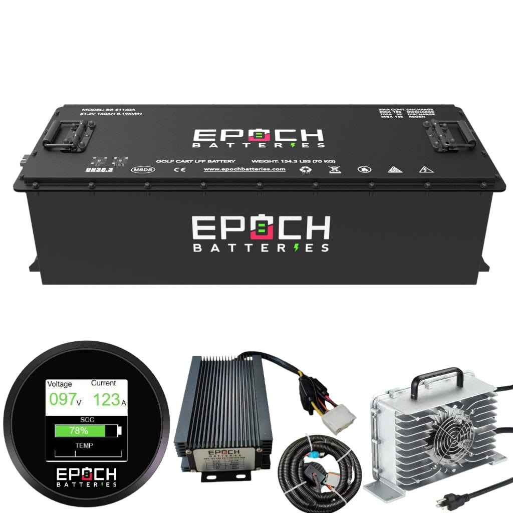 BB51160A-Kit Epoch 48V 160Ah LiFePO4 Golf Cart Battery Set | 3500 Cycle | IP67 Rating | BMS