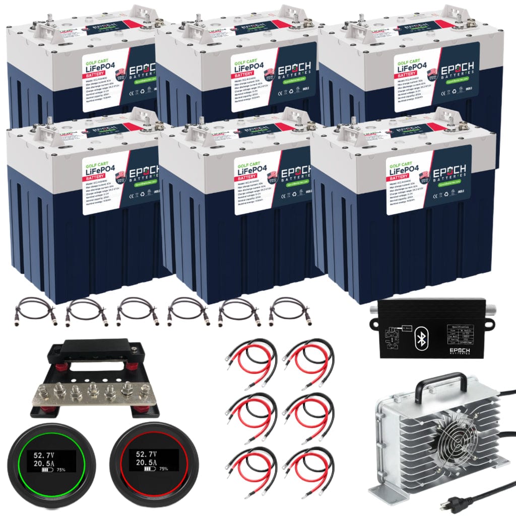 48V-180Ah-GC2-Kit Epoch 48V 180Ah GC2 LiFePO4 Golf Cart Battery Set | 4000 Cycle | IP67 Rating | BMS