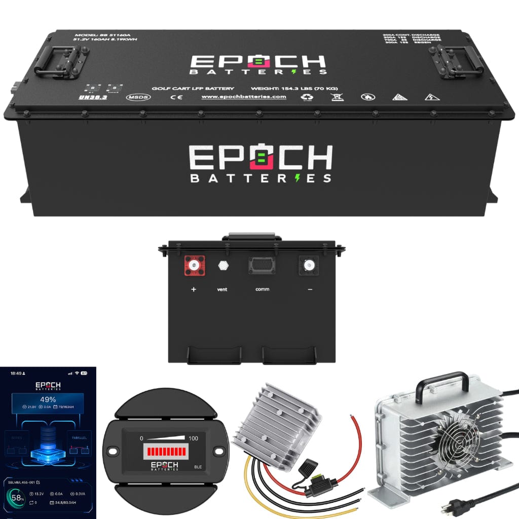 BB51160A-Kit Epoch Lithium 48V 160Ah LiFePO4 Golf Cart Battery | 3500 Cycle | Golf Cart Battery Kit