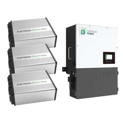 ENVY-8KW-3-EFLEX-BATTERY-BUNDLE Fortress Power Envy 8kW Inverter + 2 or 3 eFlex 5.4kWh Battery System | IP65 Rated | Off Grid Energy Storage