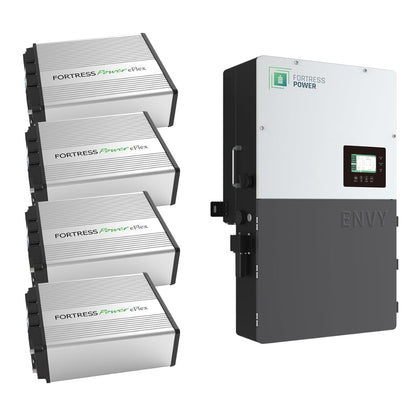 ENVY-12KW+4EFLEX-5.4KWH-BUNDLE Fortress Power Envy True 12kW Inverter + 3 or 4 eFlex 5.4kWh Battery System | IP65 Rated | Off Grid Energy Storage