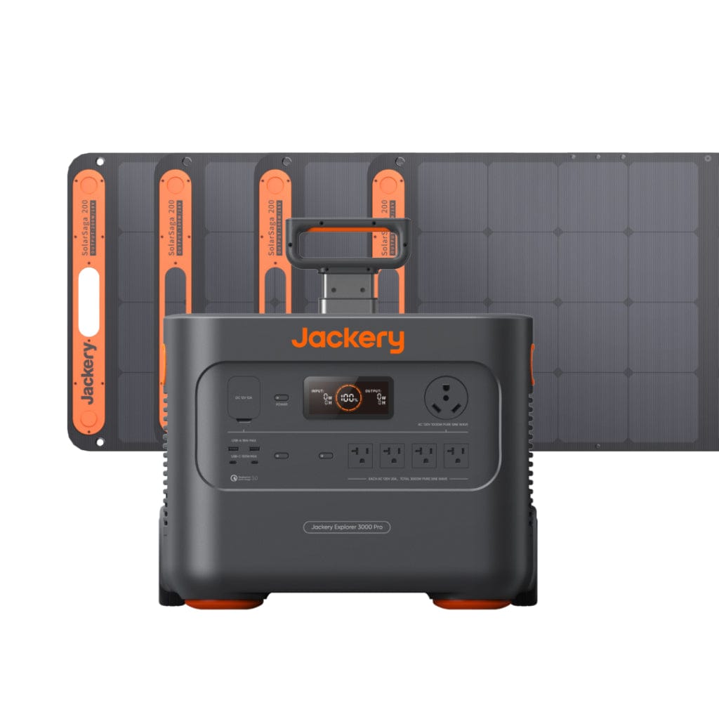 70-3000-USOR01 Jackery Explorer 3000 Pro LiFePO4 Portable Power Station [Build Your Custom Bundle] | Expansion Battery Pack | SolarSaga 100W - 200W Bifacial Solar Panel | Home Power Back Up