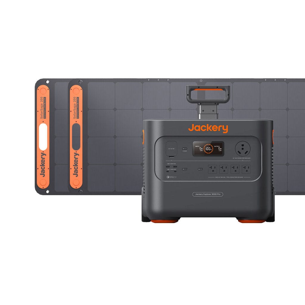 70-3000-USOR01 Jackery Explorer 3000 Pro LiFePO4 Portable Power Station [Build Your Custom Bundle] | Expansion Battery Pack | SolarSaga 100W - 200W Bifacial Solar Panel | Home Power Back Up