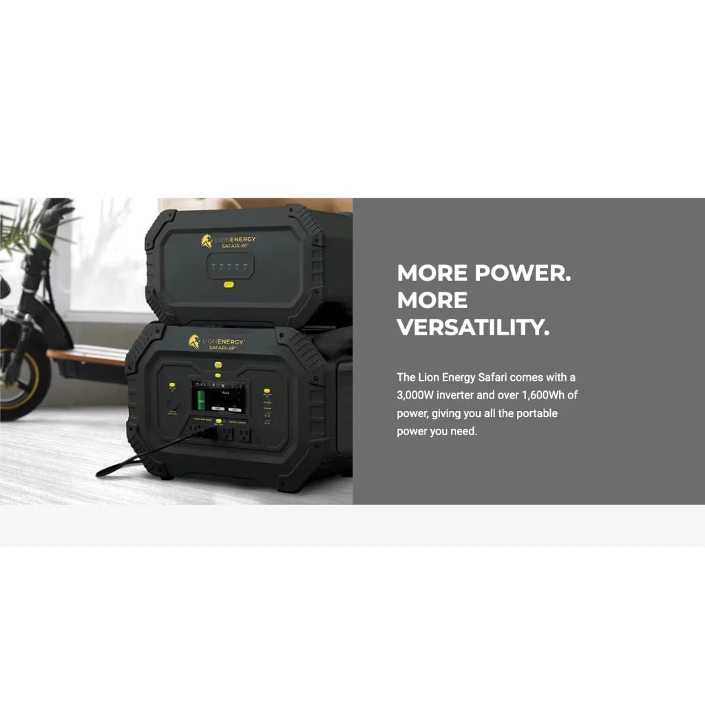 50170137 Lion Energy Safari Portable Power Station | 3000W | 1.612kWh | Solar Generator