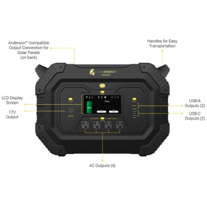 50170137 Lion Energy Safari Portable Power Station | 3000W | 1.612kWh | Solar Generator