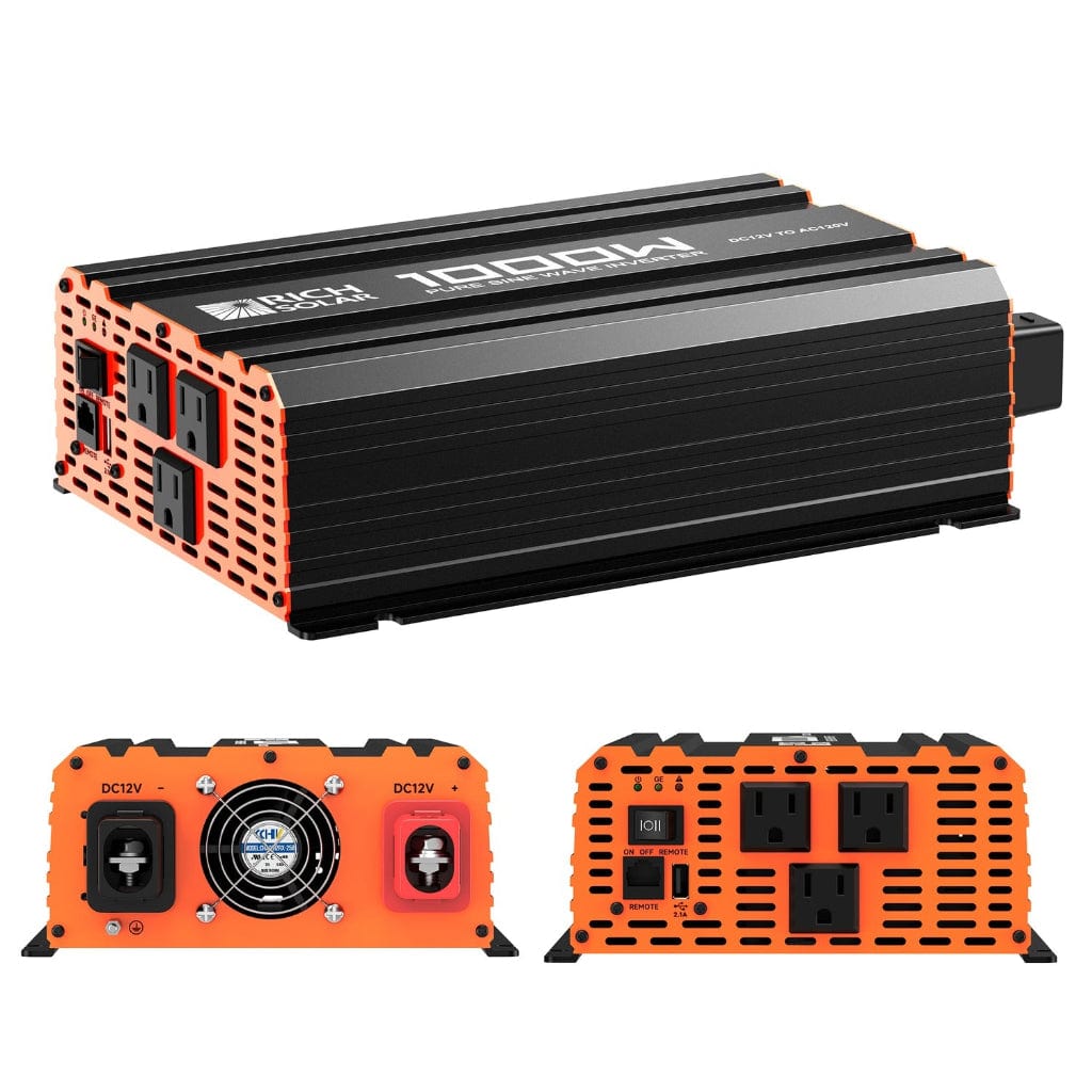 RS-V1P12 Rich Solar 1000W 12V Industrial Pure Sine Wave Inverter | Solar Inverter | ETL Listed to UL 458 and CSA 22.2