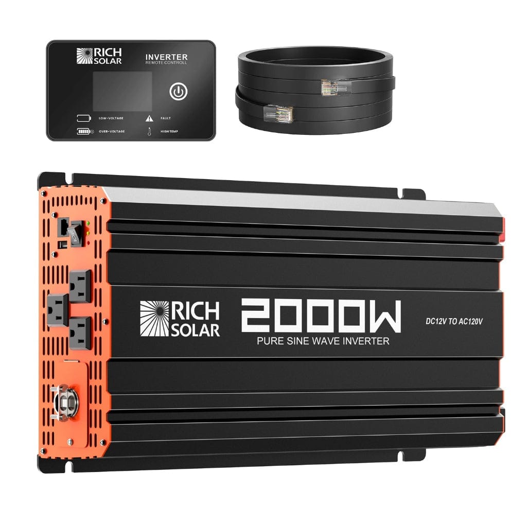 RS-V2P12 Rich Solar 2000W 12V Industrial Pure Sine Wave Inverter | Solar Inverter | ETL Listed to UL 458 and CSA 22.2