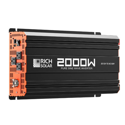 RS-V2P12 Rich Solar 2000W 12V Industrial Pure Sine Wave Inverter | Solar Inverter | ETL Listed to UL 458 and CSA 22.2