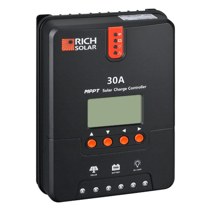 RS-MPPT30 Rich Solar 30 Amp MPPT Solar Charge Controller 12V/24V | LCD Screen | IP32 Rated