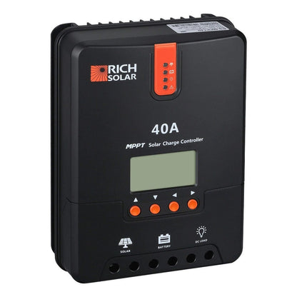 RS-MPPT40 Rich Solar 40 Amp MPPT Solar Charge Controller 12V/24V | LCD Screen | IP32 Rated