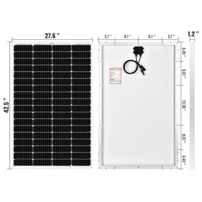 RS-M150 Rich Solar Mega 150 Watt Monocrystalline Solar Panel | IP65 & IP67 Rated | ETL Certified | Off-Grid Solar Panel