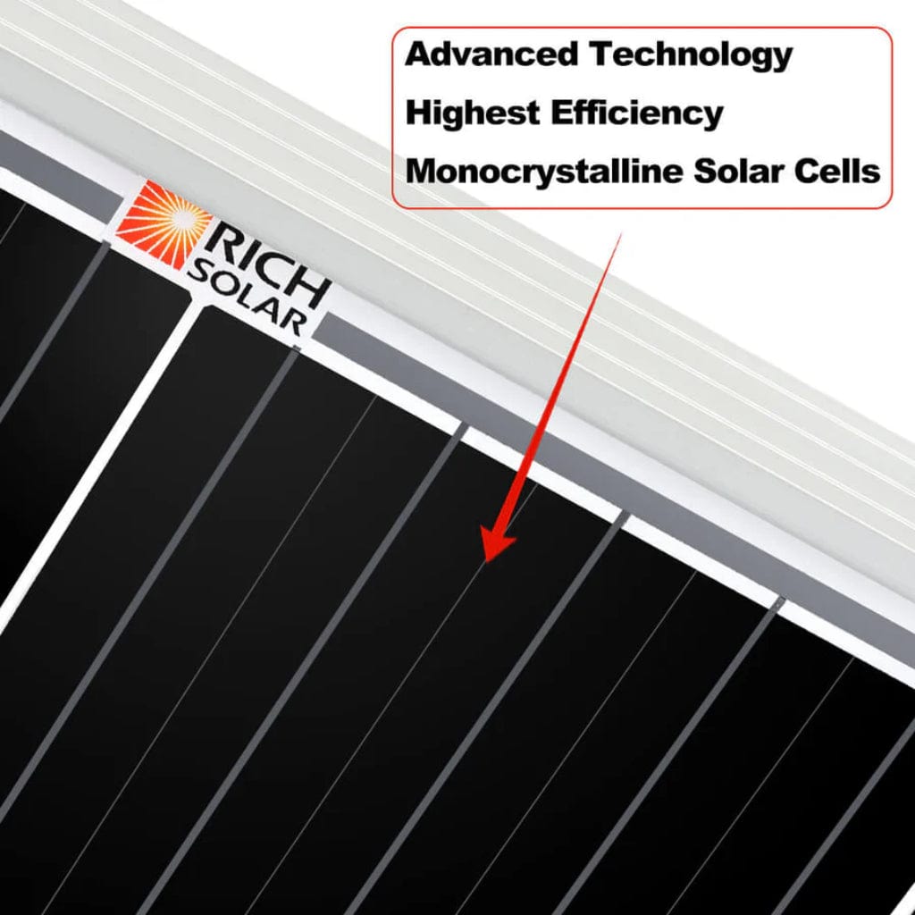 RS-M200 Rich Solar Mega 200 Watt 12V Monocrystalline Solar Panel | IP65 & IP67 Rated | ETL Certified | Off-Grid Solar Panel