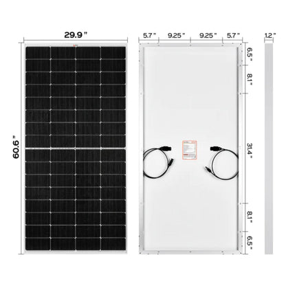 RS-M250 Rich Solar Mega 250 Watt 12V Monocrystalline Solar Panel | IP65 & IP67 Rated | ETL Certified | Off-Grid Solar Panel