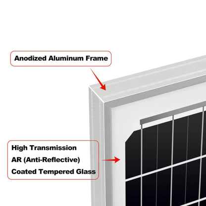 RS-M50 Rich Solar Mega 50 Watt Monocrystalline Solar Panel | IP65 & IP67 Rated | ETL Certified | Off Grid Solar Panel