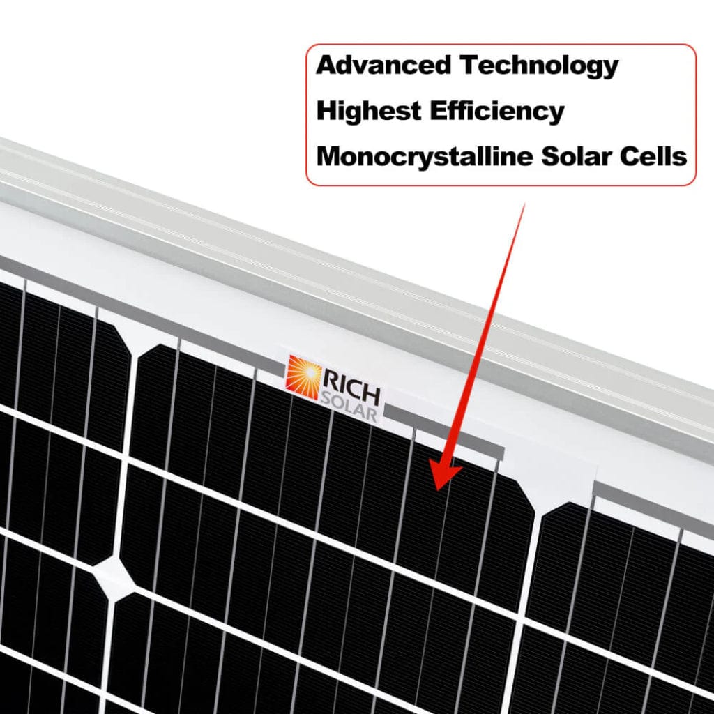 RS-M50 Rich Solar Mega 50 Watt Monocrystalline Solar Panel | IP65 & IP67 Rated | ETL Certified | Off Grid Solar Panel