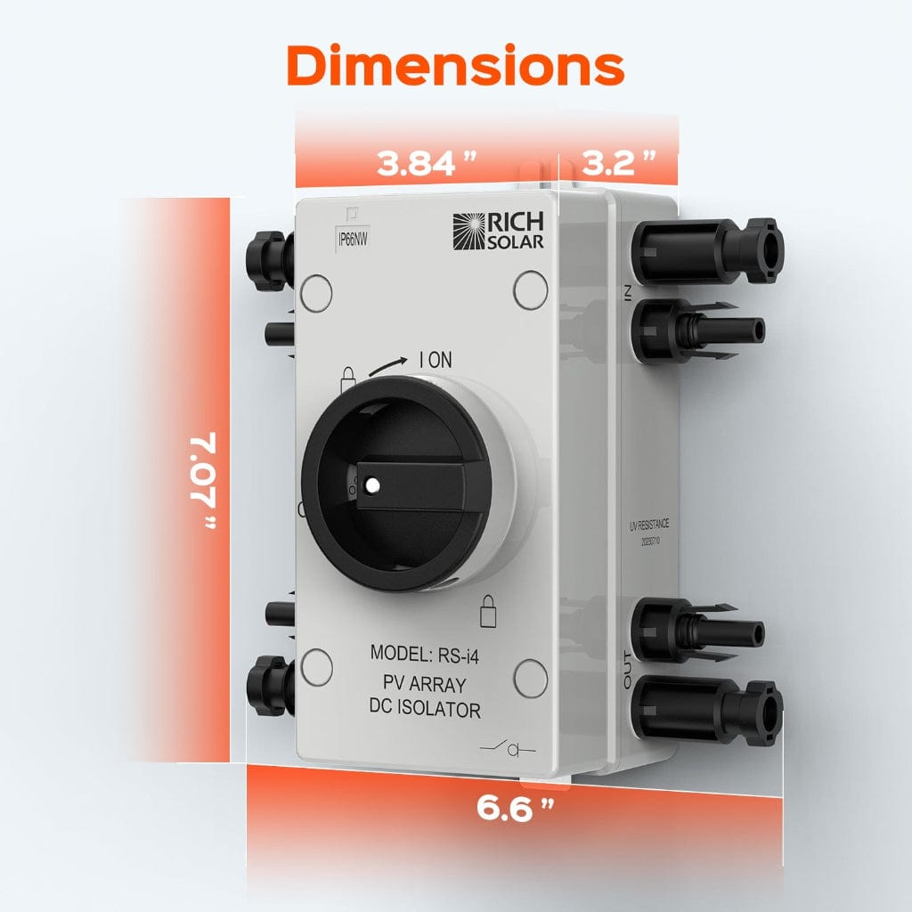 RS-i4 Rich Solar PV DC Quick Disconnect Switch RS-i4 | Waterproof | ROHS Compliant | CE Certified