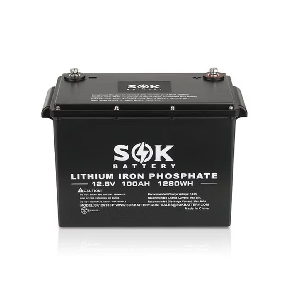 SK12V100P SOK Battery 12V 100Ah LiFePO4 Deep Cycle Battery | 1280Wh | 4000-8000 Cycles | IP50 Rated