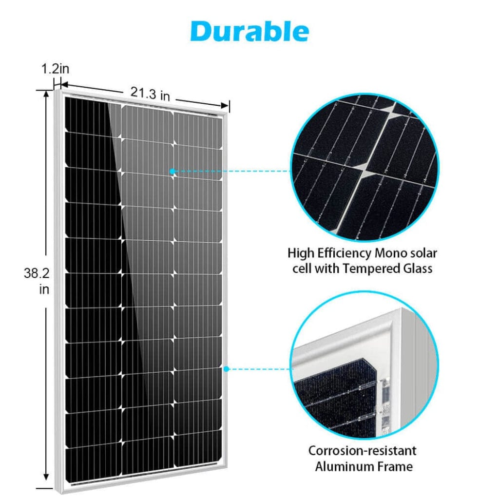 SunGoldPower 100W Monocrystalline Solar Panel | Off-Grid | IP65 & IP67 Rated