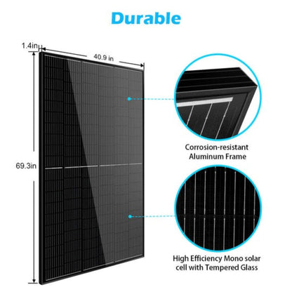 SunGoldPower 370W Mono Black PERC Solar Panel | Durable | IP68 Rated