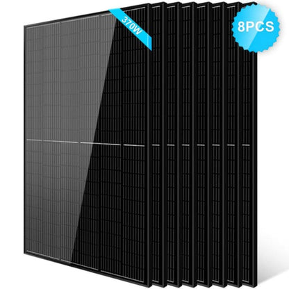 SG-370WMB-8PCS SunGoldPower 370W Mono Black PERC Solar Panel | Durable | IP68 Rated