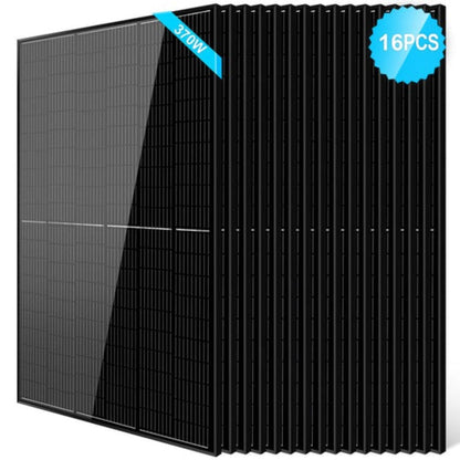 SG-370WMB-16PCS SunGoldPower 370W Mono Black PERC Solar Panel | Durable | IP68 Rated