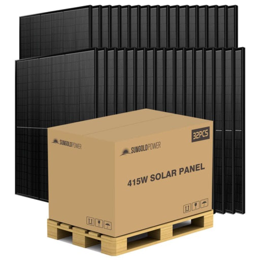 SG-415WM SunGoldPower 415W Mono Black PERC Solar Panel | Full Pallet | 32 Panels | IP68 Rated