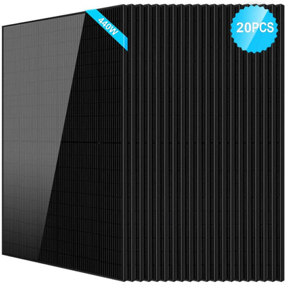 SG-440WM-20PCS SunGoldPower 440W Mono Black PERC Solar Panel | CE & TUV Certified | IP68 Rated