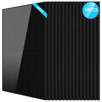 SG-440WM-16PCS SunGoldPower 440W Mono Black PERC Solar Panel | CE & TUV Certified | IP68 Rated