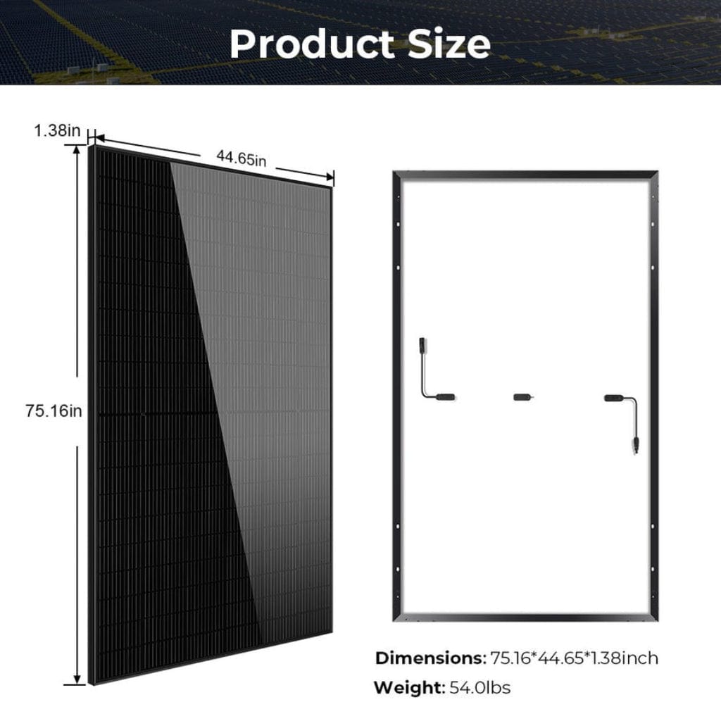 SunGoldPower 440W Mono Black PERC Solar Panel | CE & TUV Certified | IP68 Rated
