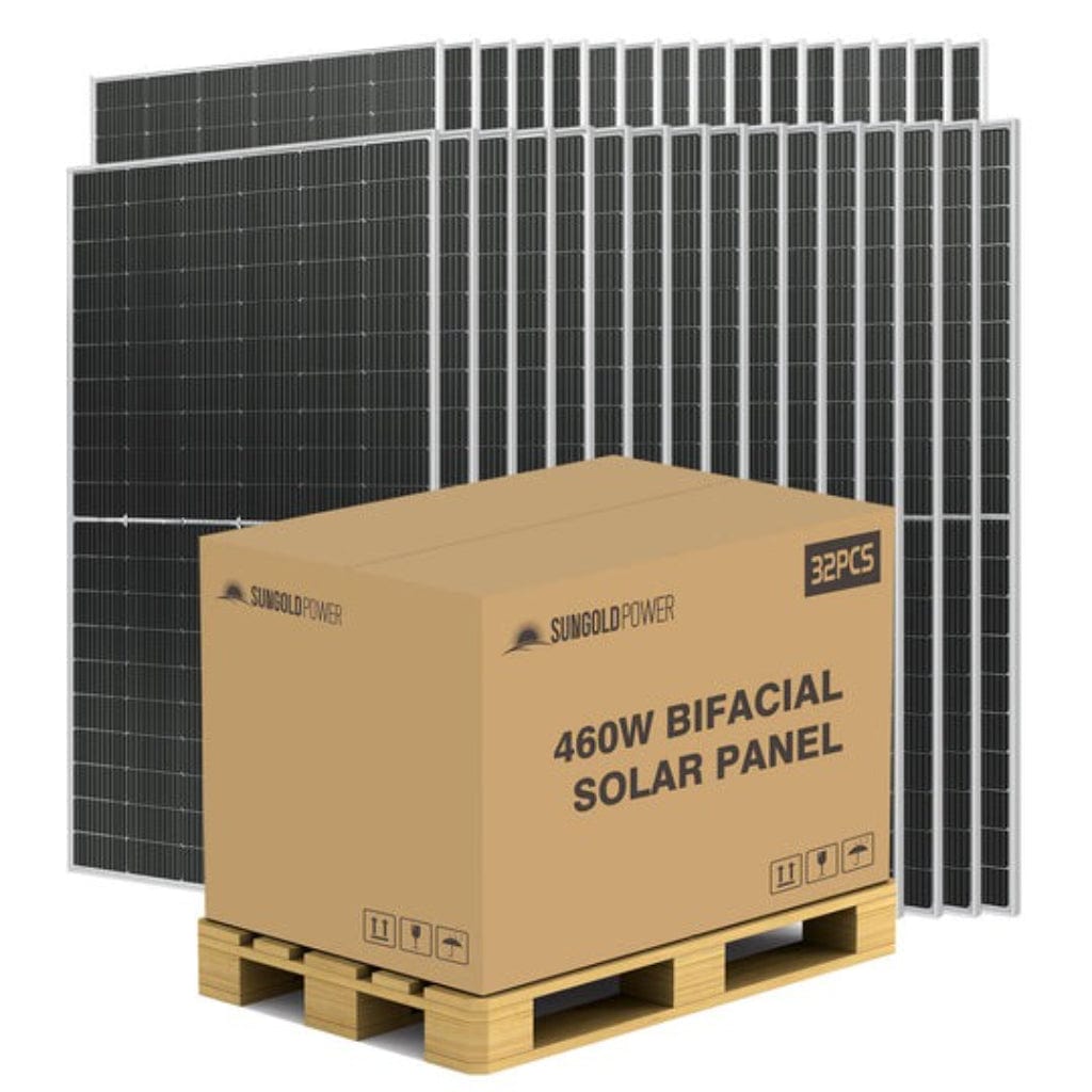 SG-460WBG SunGoldPower 460W Bifacial PERC Solar Panel | Full Pallet | 32 Panels | IP68 Rated