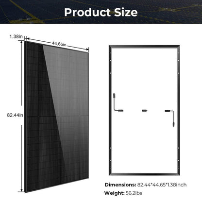 SunGoldPower 500W Mono Black PERC Solar Panel | CE & TUV Certified | IP68 Rated