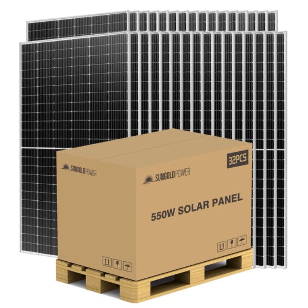 SG-550WM SunGoldPower 550W Mono PERC Solar Panel | Full Pallet | 32 Panels | IP68 Rated