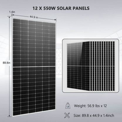 SGR-10K25S SunGoldPower SGR-10K25S Off-Grid Solar Kit with 25.6kWh Server Rack LiFePO4 Battery and 10000W Split Phase Solar Inverter | 6600W Mono Solar Panel |  Home Solar Generator