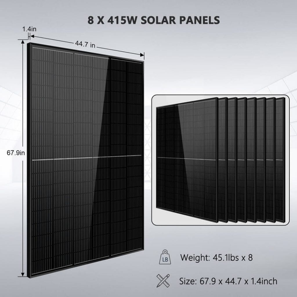 SGR-8K10E SunGoldPower SGR-8K10E Off-Grid Solar Kit with 10.24kWh Server Rack LiFePO4 Battery and 8000W Split Phase Solar Inverter | 3320W Mono Solar Panel |  Home Solar Generator