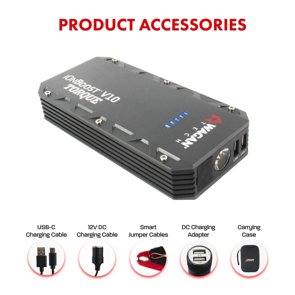 7507 Wagan Tech iOnBoost V10 Torque Power Bank with Jump Starter | 45Wh | CE, RoHS, FCC Certified