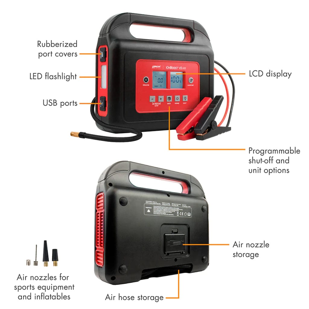 7526 Wagan Tech iOnBoost V8 Air Power Bank with Jump Starter & Inflator | 37Wh | CE Certified