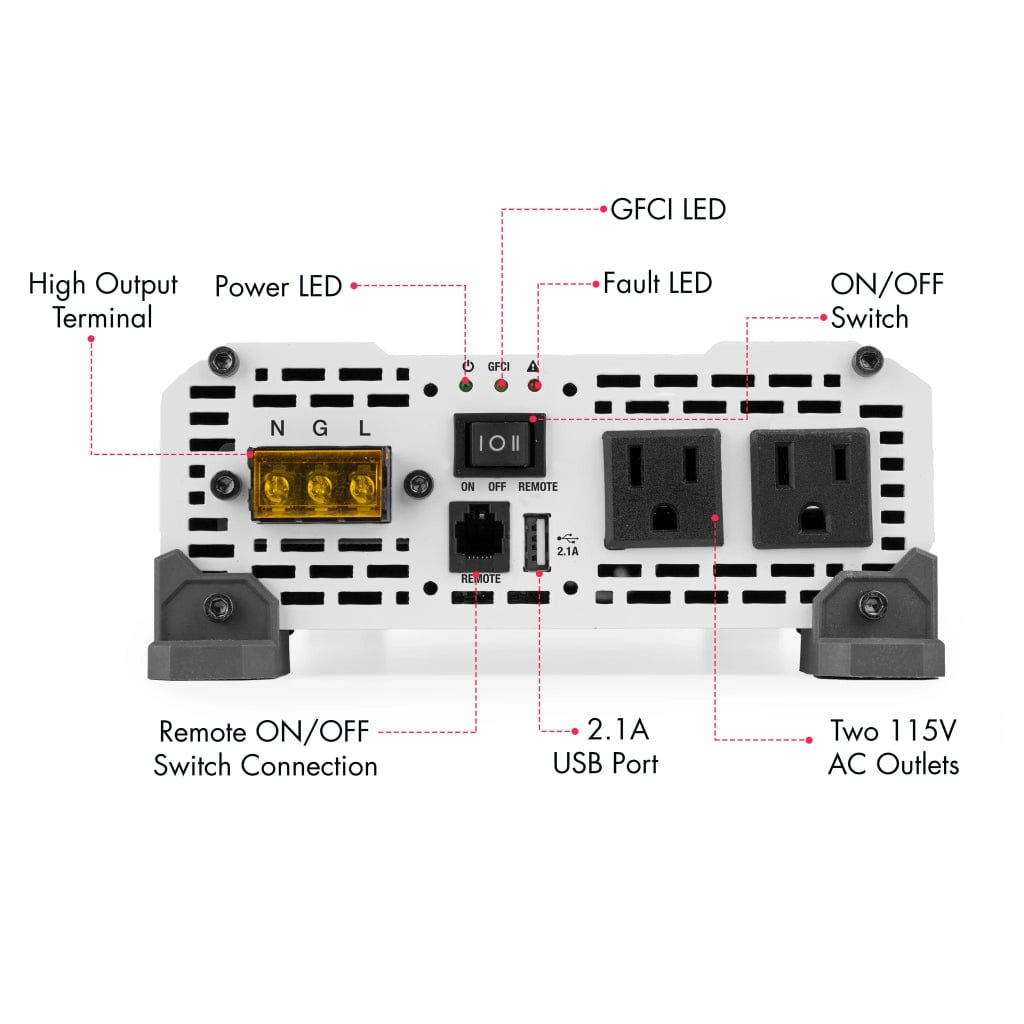 3804 Wagan Tech Pure Line 1000W Pure Sine Wave Inverter | ETL Certified | RoHS Compliant | CE Approved