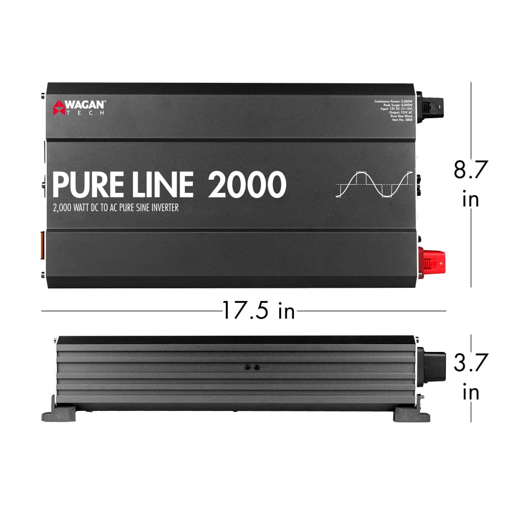 3808 Wagan Tech Pure Line 2000W Pure Sine Wave Inverter | ETL Certified | RoHS Compliant | CE Approved